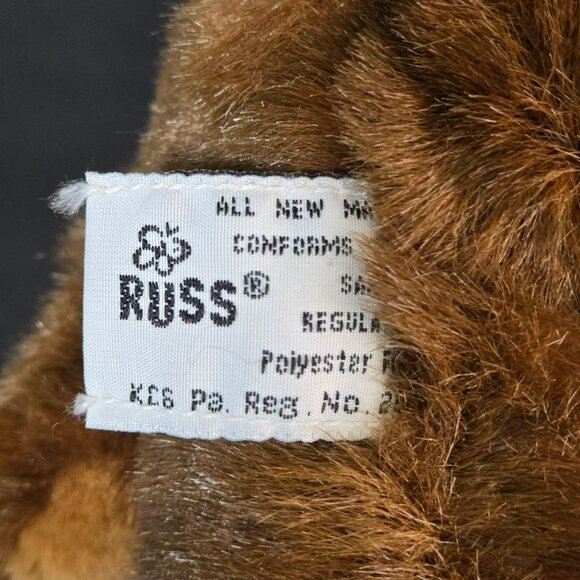 Vintage Russ Berrie Grizzles Brown Plush Teddy Bear 7" Soft Stuffed Animal - Picture 7 of 9